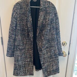 Jessica London Black and White Tweed Blazer